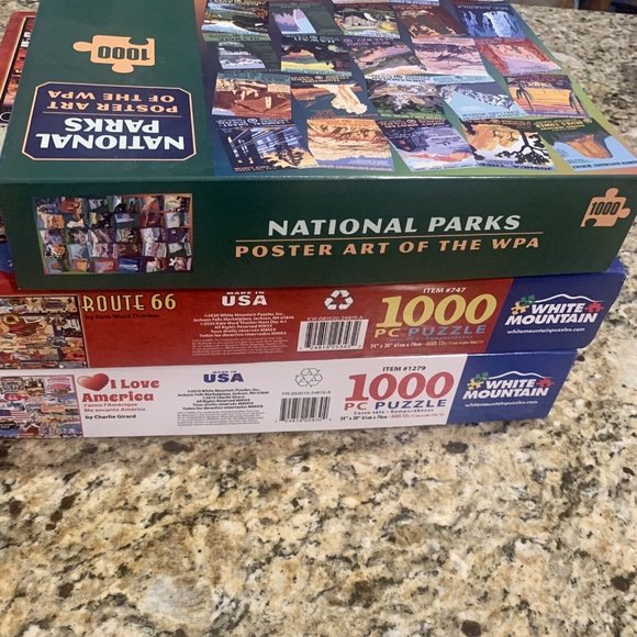 Puzzle Lot White Mountain Route 66 I Love America National Parks 1000 Jigsaw - Picture 6 of 8